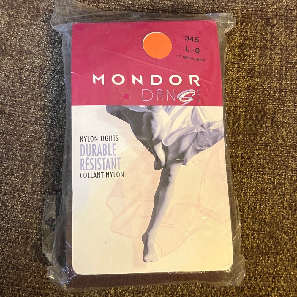 NWT Mondor Brown Dance Nylon Tights.  Ladies Medium. 70 deniers